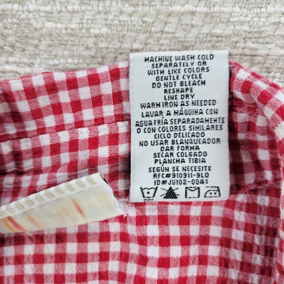 Vintage White Stag Shirt Capri Set Womens 2XL Red Gingham Button Down Pockets - Picture 9 of 16